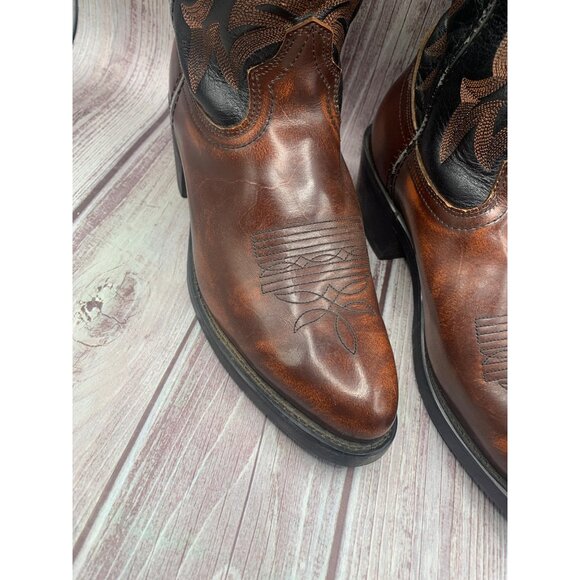 Durango Boot LM504 Men's Size 8D Black Brown Western Cowboy Boots - Picture 2 of 12